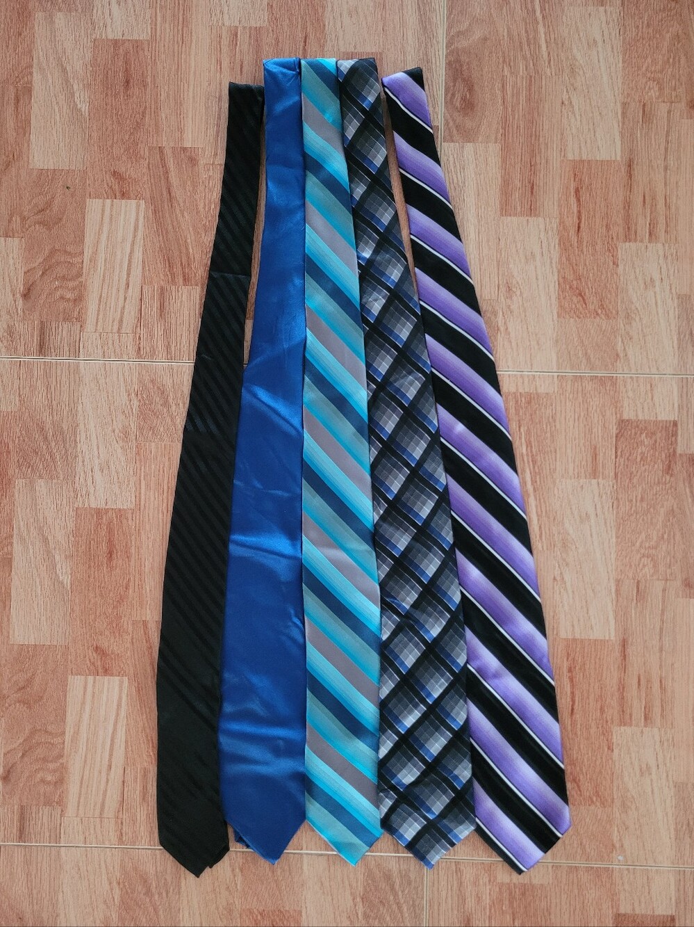 Classic Men's Tie Pack - Blue, Black, Purple Stripes